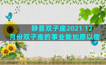 静音双子座2021 12月份双子座的事业能如愿以偿